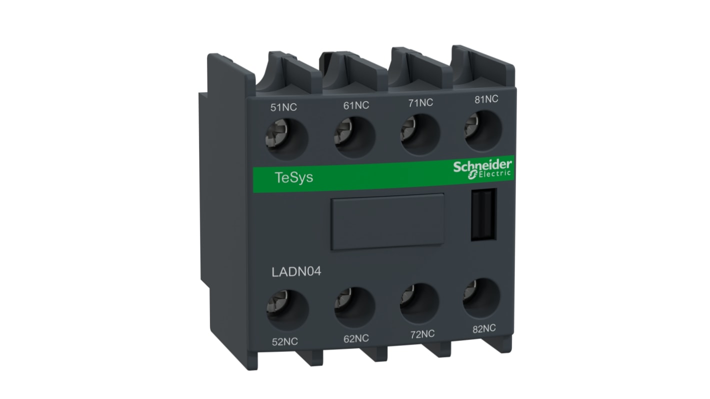 Contatto ausiliario Schneider Electric, 4 contatti, 4NC, montaggio frontale, serie LADN