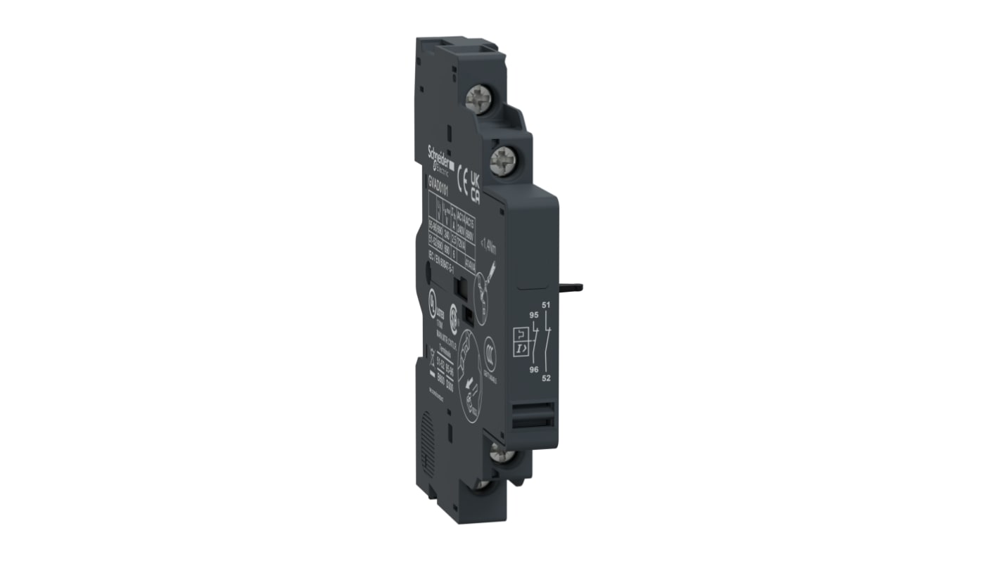 Schneider Electric Auxiliary Contact, 2 Contact, 2NC, Side Mount