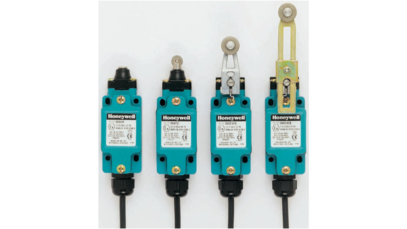 Final de carrera con Émbolo Honeywell GXA, SPDT, NA/NC, 250V, 4A, IP66, IP67, ATEX