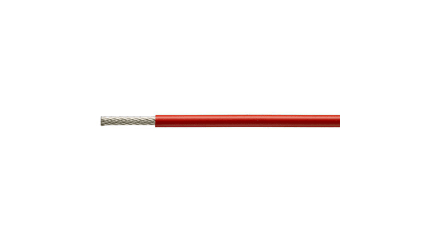 TE Connectivity 99M Series Red 0.38 mm² Harsh Environment Wire, 22 AWG, 19/0.15 mm, 100m, PET Insulation