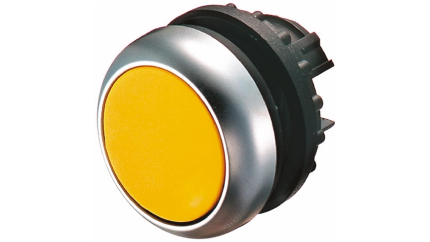 Cabezal de pulsador Eaton serie RMQ Titan M22, Ø 22mm, de color Amarillo, Mantenido, IP69K