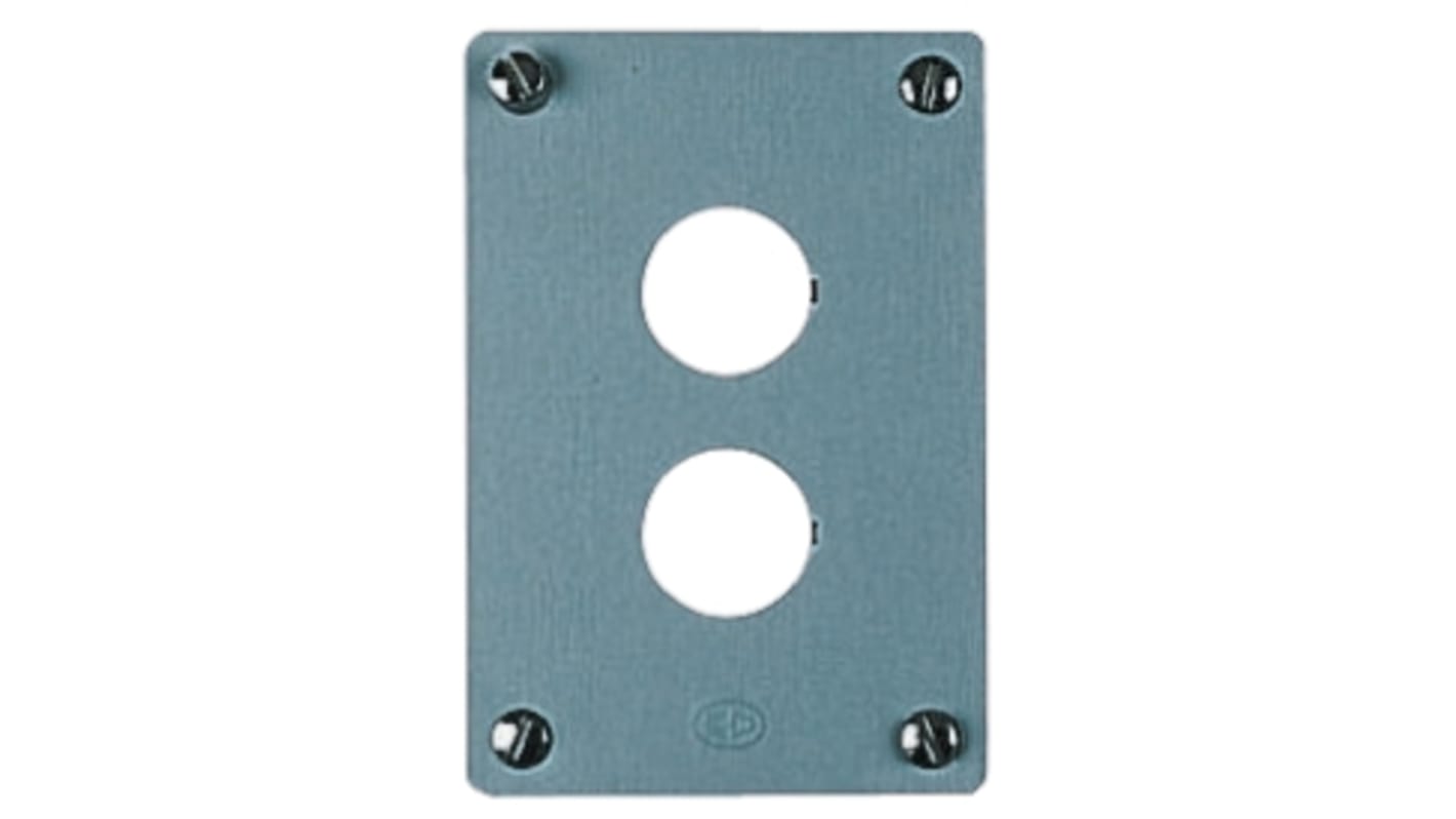 Eaton Brushed Aluminium RMQ Titan Push Button Enclosure - 2 Hole 22mm Diameter