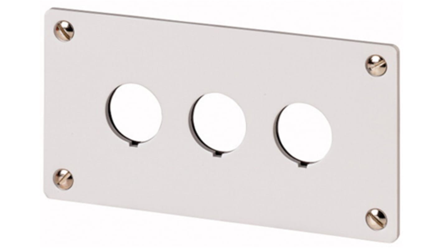 Eaton Brushed Aluminium RMQ Titan M22 Push Button Enclosure - 3 Hole 22mm Diameter