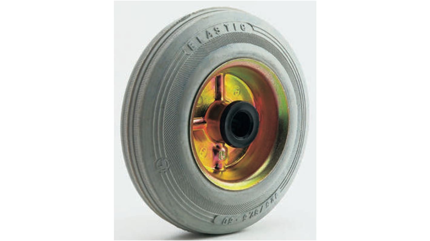 10076G LAG Black, Yellow Rubber NonMarking Tyred Wheel, 180kg RS