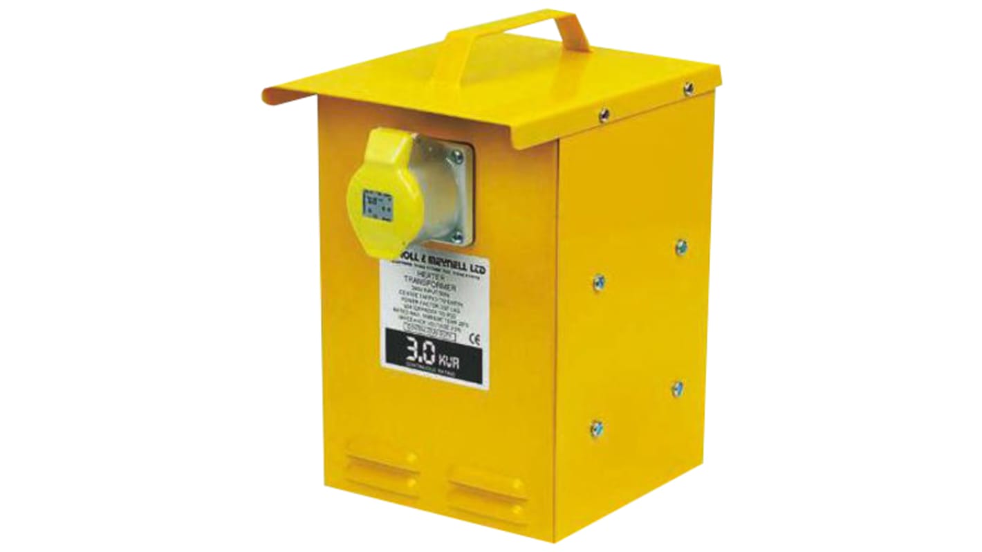 Trasformatore di sicurezza Carroll & Meynell 3kVA, primario 230V ca, secondario ±55V ca