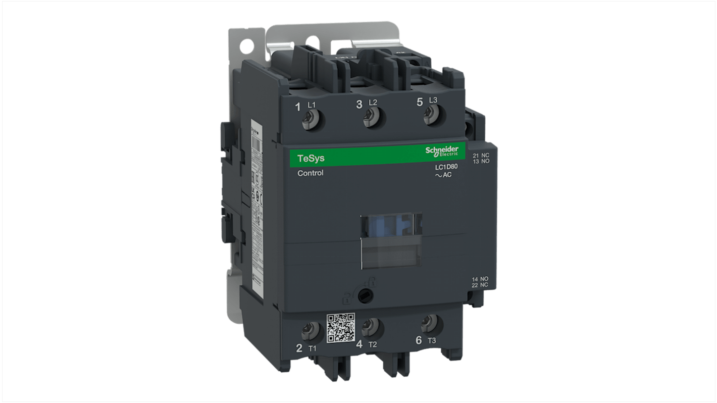 Schneider Electric TeSys D LC1D Leistungsschütz / 400 V ac Spule, 3 -polig 3 Schließer, 1 kV ac / 80 A