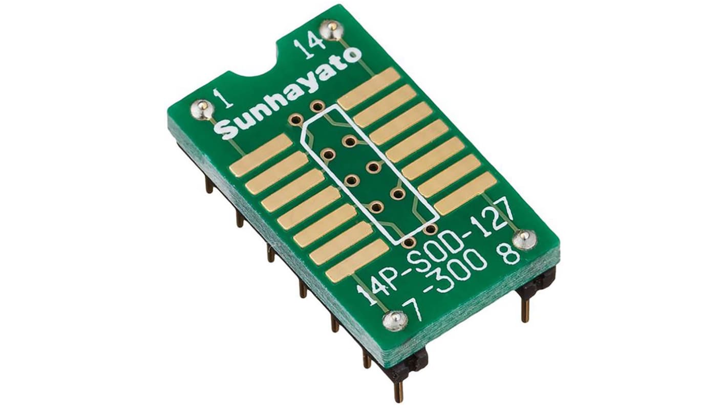 Sunhayato Straight Through Hole Mount IC Socket Adapter, 14 Pin Female SOP to 14 Pin Female DIP