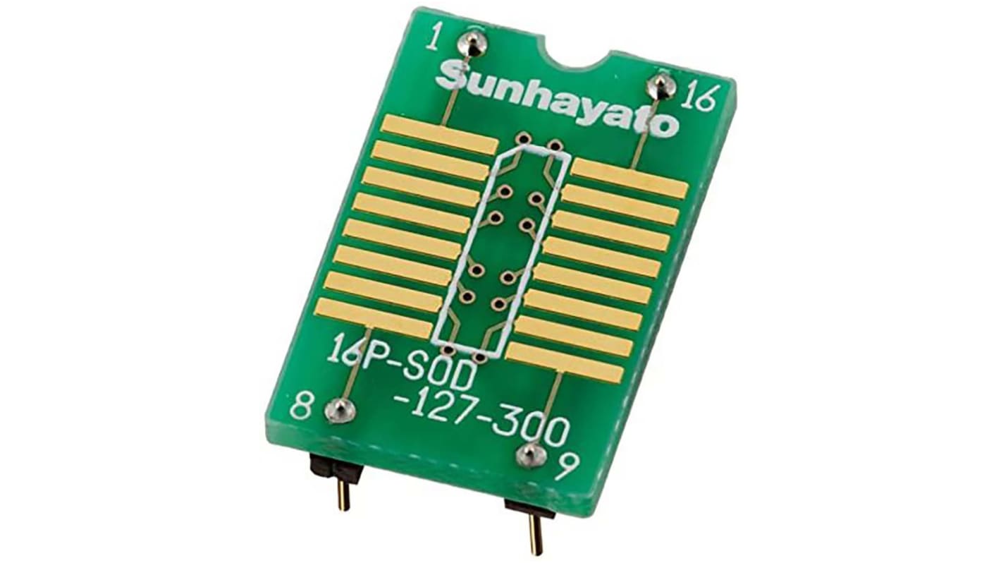 Sunhayato Straight Through Hole Mount IC Socket Adapter, 16 Pin Female SOP to 16 Pin Female DIP