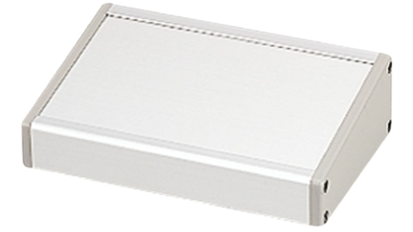 Takachi Electric Industrial CF Series Grey, Silver Aluminium Desktop Enclosure, Sloped Front, 230.9 x 210 x 79.7mm