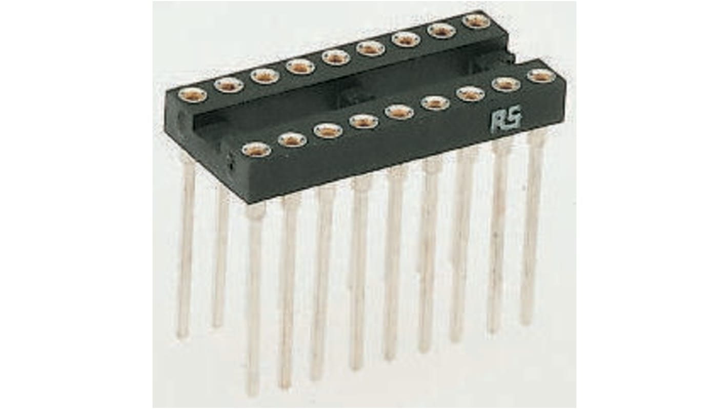 Winslow 2.54mm Pitch Vertical 16 Way, Through Hole Turned Pin Open Frame IC Dip Socket, 5A