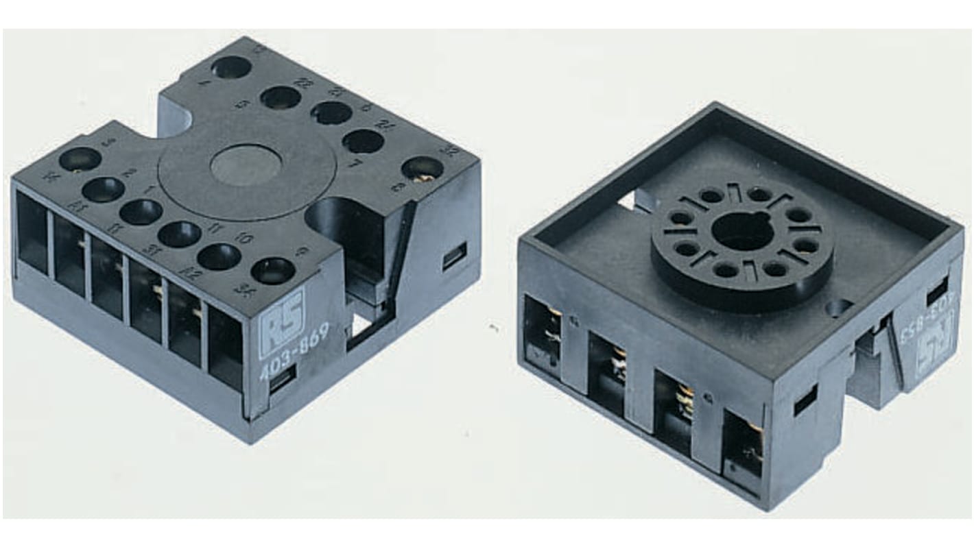 Tempatron DIN Rail Relay Socket, for use with 11 Pin Relay, 11 Pin Timer, Octal Relay, Octal Timer