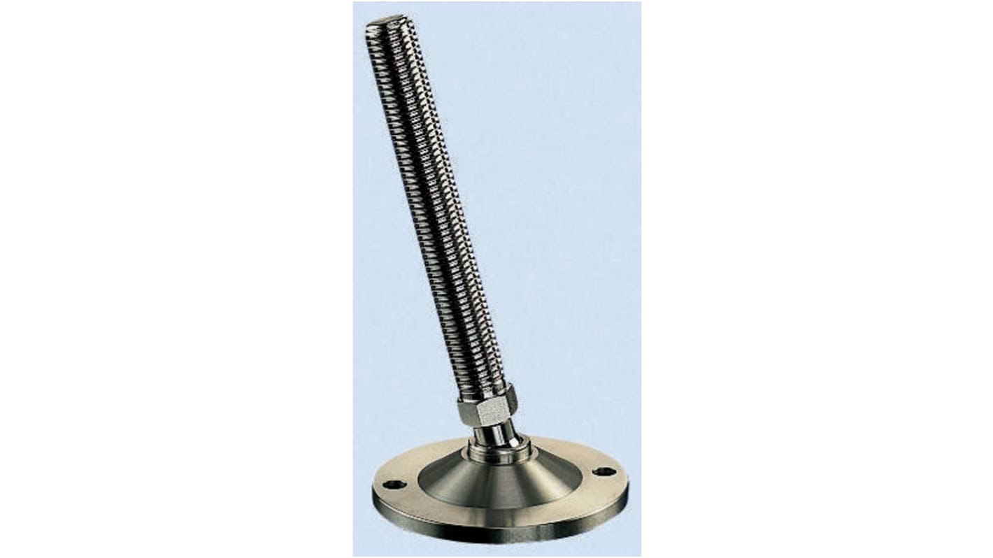 Nu-Tech Engineering M20 Stainless Steel Adjustable Foot, 2500kg Static Load Capacity 10° Tilt Angle