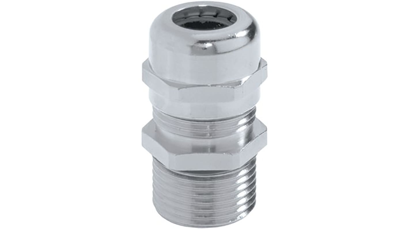 Lapp SKINTOP Series Metallic Nickel Plated Brass Cable Gland, M16 Thread, 4.5mm Min, 9mm Max, IP68