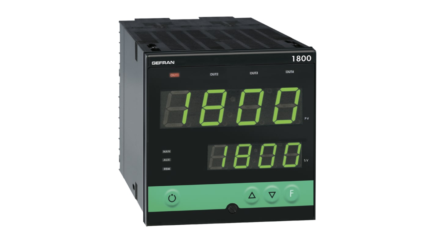 Gefran 1800 PID Temperature Controller, 96 x 96 (1/4 DIN)mm, 3 Output Relay, 100 V ac, 240 V ac Supply Voltage ON/OFF