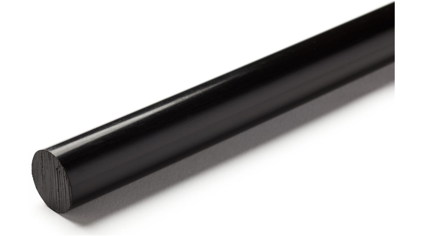 RS PRO Black Polyethylene PE Rod, 1m x 40mm Diameter