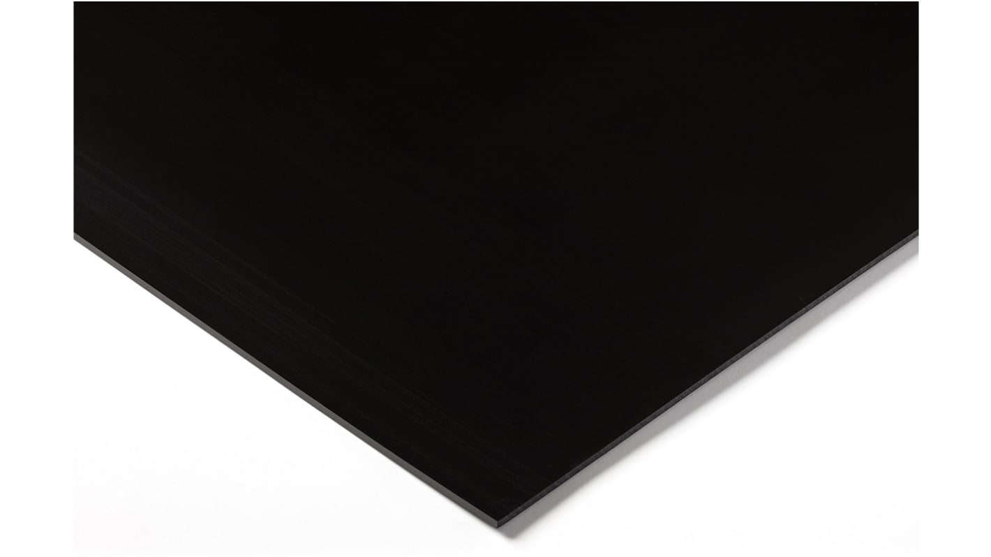 RS PRO PEHD Kunststoffplatte, Schwarz, 10mm x 500mm x 1000mm / 0.95 → 0.96g/cm³ bis +80°C, Voll