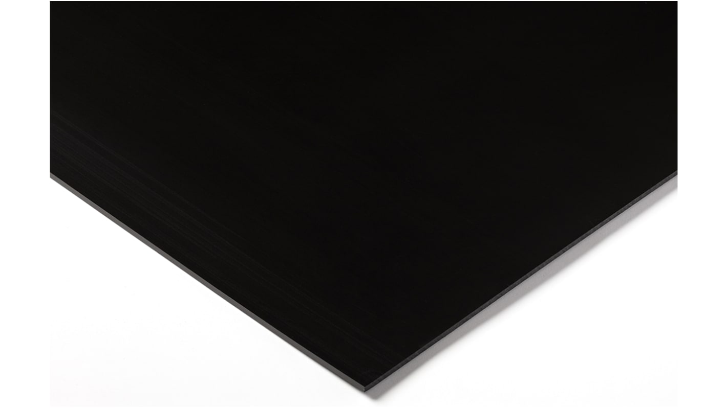 RS PRO PEHD Kunststoffplatte, Schwarz, 30mm x 500mm x 500mm / 0.95 → 0.96g/cm³ bis +80°C, Voll