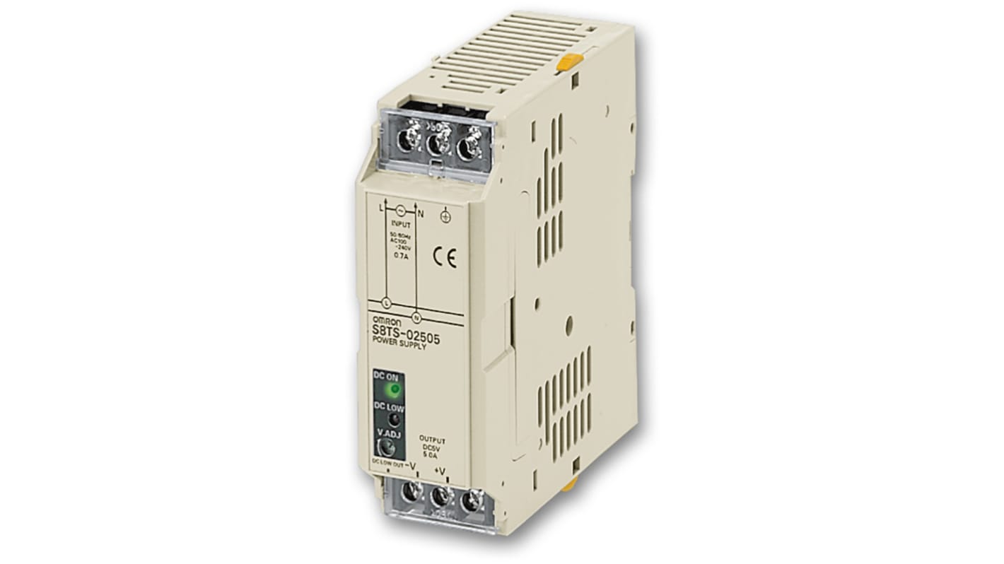 Omron S8TS Switch Mode DIN Rail Power Supply, 85 → 264V ac ac Input, 12V dc dc Output, 2.5A Output, 30W