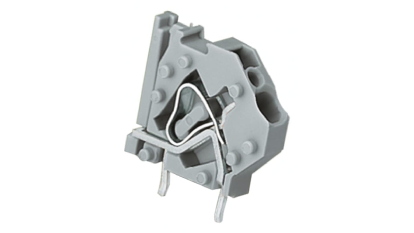 Wago PCB Terminal Block, 1-Contact, 10mm Pitch, Through Hole Mount, 1-Row, Spring Cage Termination