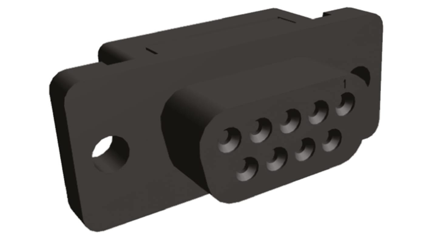 Złącze D-Sub 9-pinowe Żeński Kąt prosty Montaż na kablu raster 2.76mm Złoto na niklu