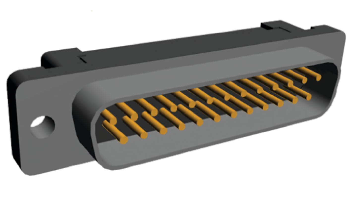 TE Connectivity Amplimite HDF-20 25 Way Right Angle Cable Mount D-sub Connector Plug, 2.76mm Pitch