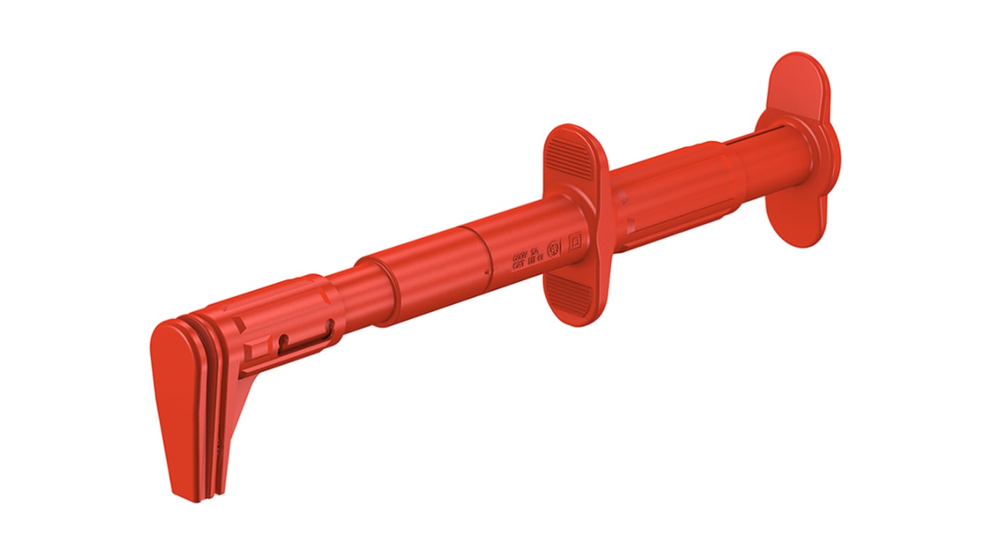 Staubli Red Grabber Clip with Right Angle Jaws, 5A, 4mm Socket