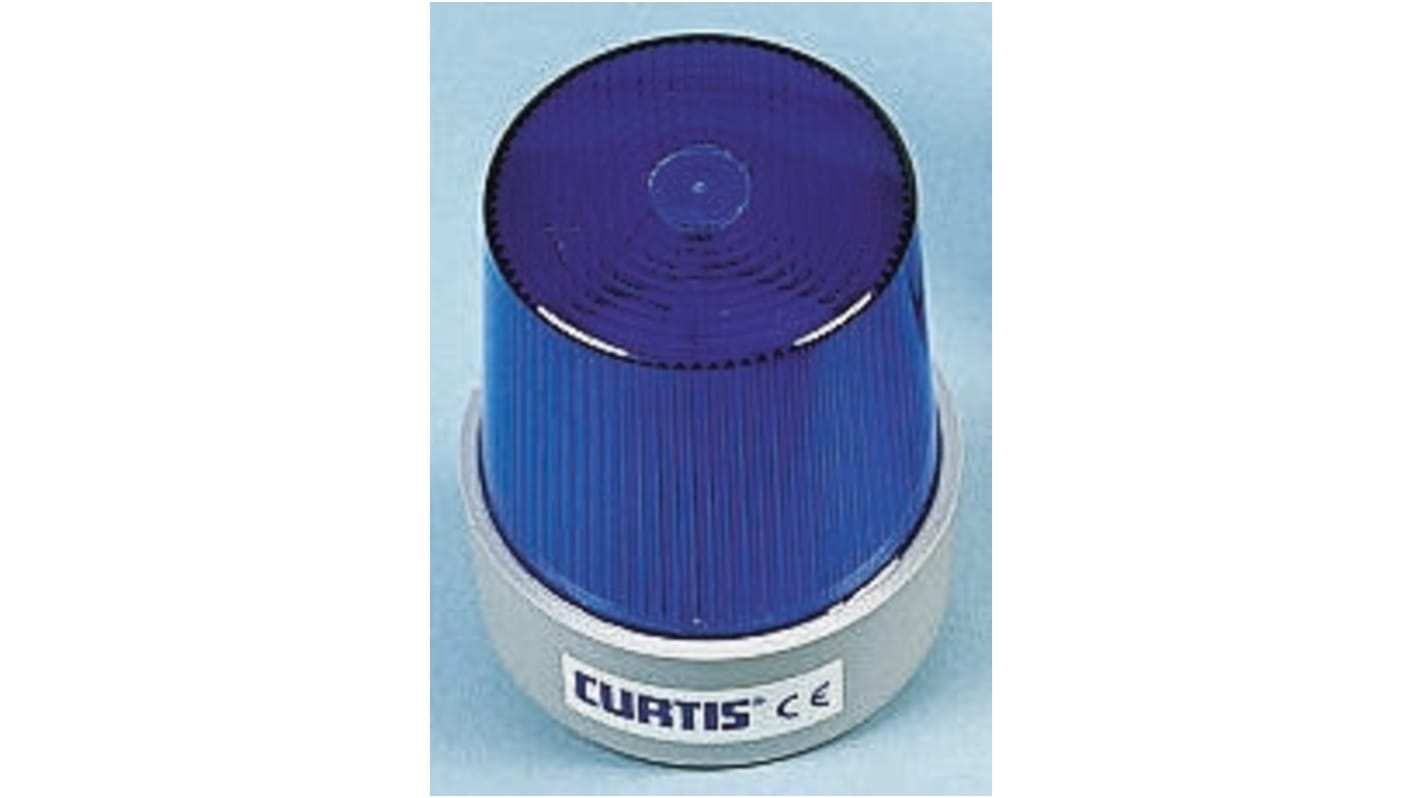 Curtis TB Series Blue Flashing Beacon, 12 → 80 V dc, Base Mount, Xenon Bulb