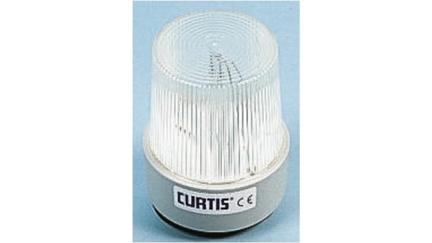 Curtis TB Series White Flashing Beacon, 12 → 80 V dc, Base Mount, Xenon Bulb