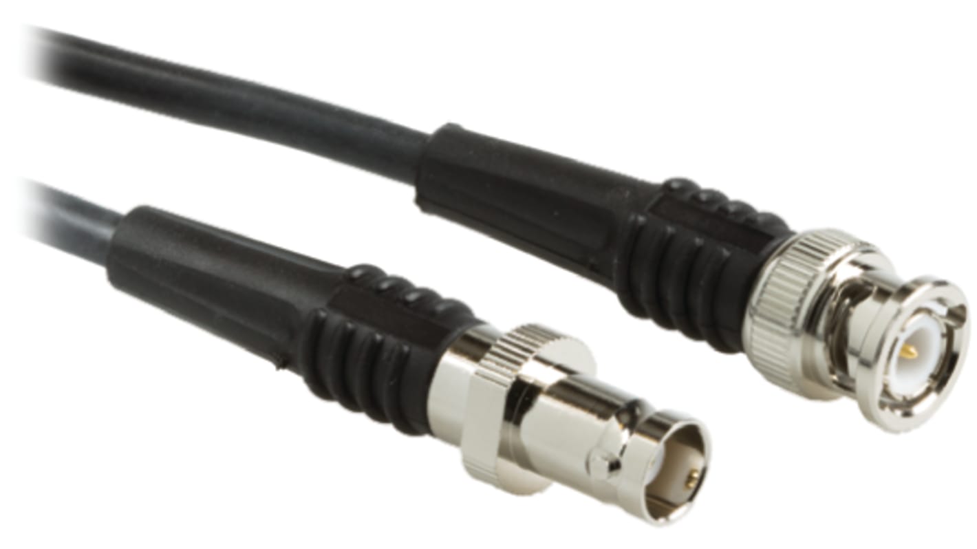 Cable coaxial RG58 TE Connectivity, 50 Ω, con. A: BNC, Macho, con. B: BNC, Hembra, long. 250mm