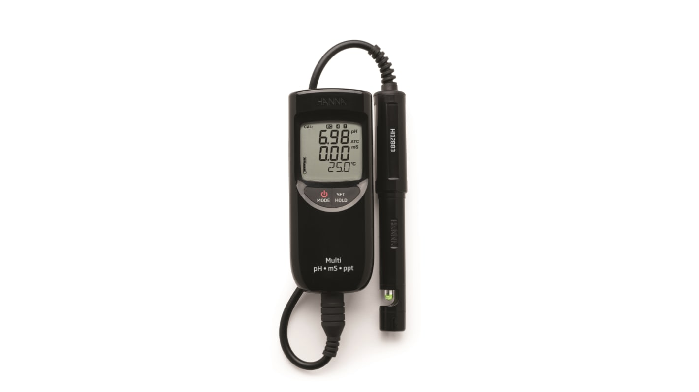 Hanna Instruments HI 991301 pH Meter, ±0.01pH Accuracy, 0.01pH Resolution, 14pH Max, +60 °C Max