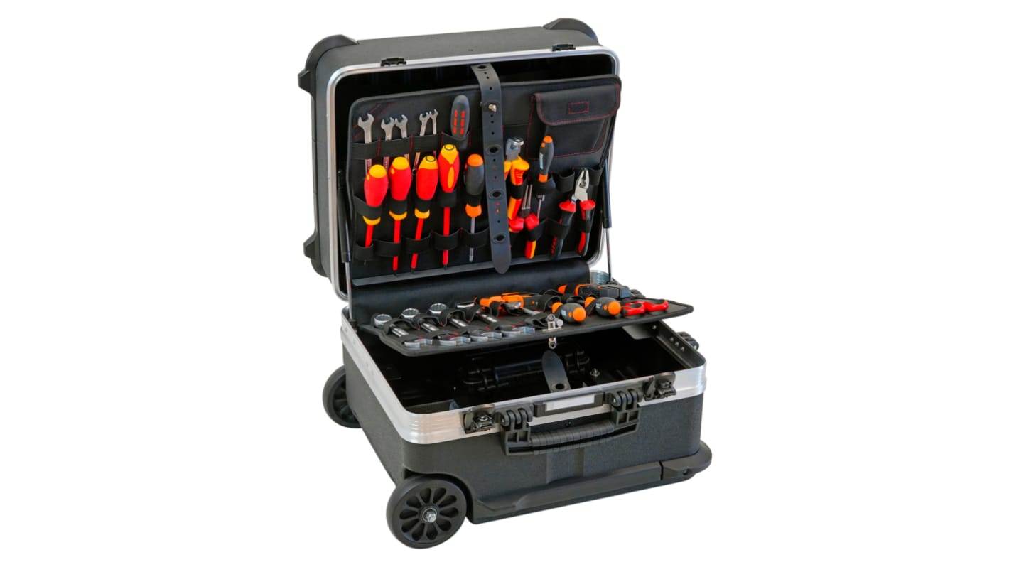 GT Line Plastic Tool Case, with 2 Wheels, 470 x 390 x 347mm