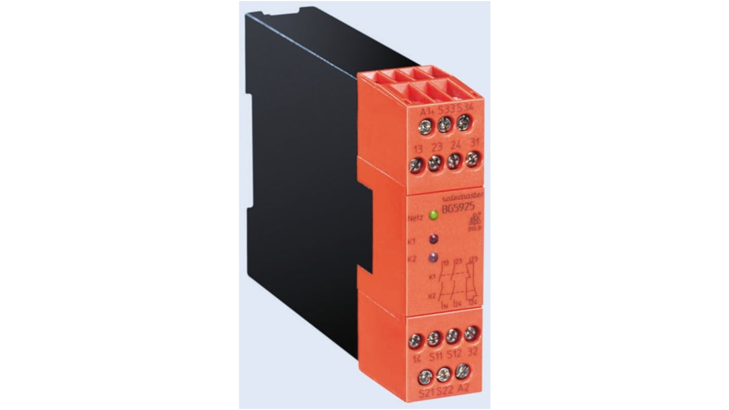 Relé de seguridad Dold Safemaster BG 5925, para Parada de Emergencia, 24V dc, cat. seg. ISO 13849-1 4