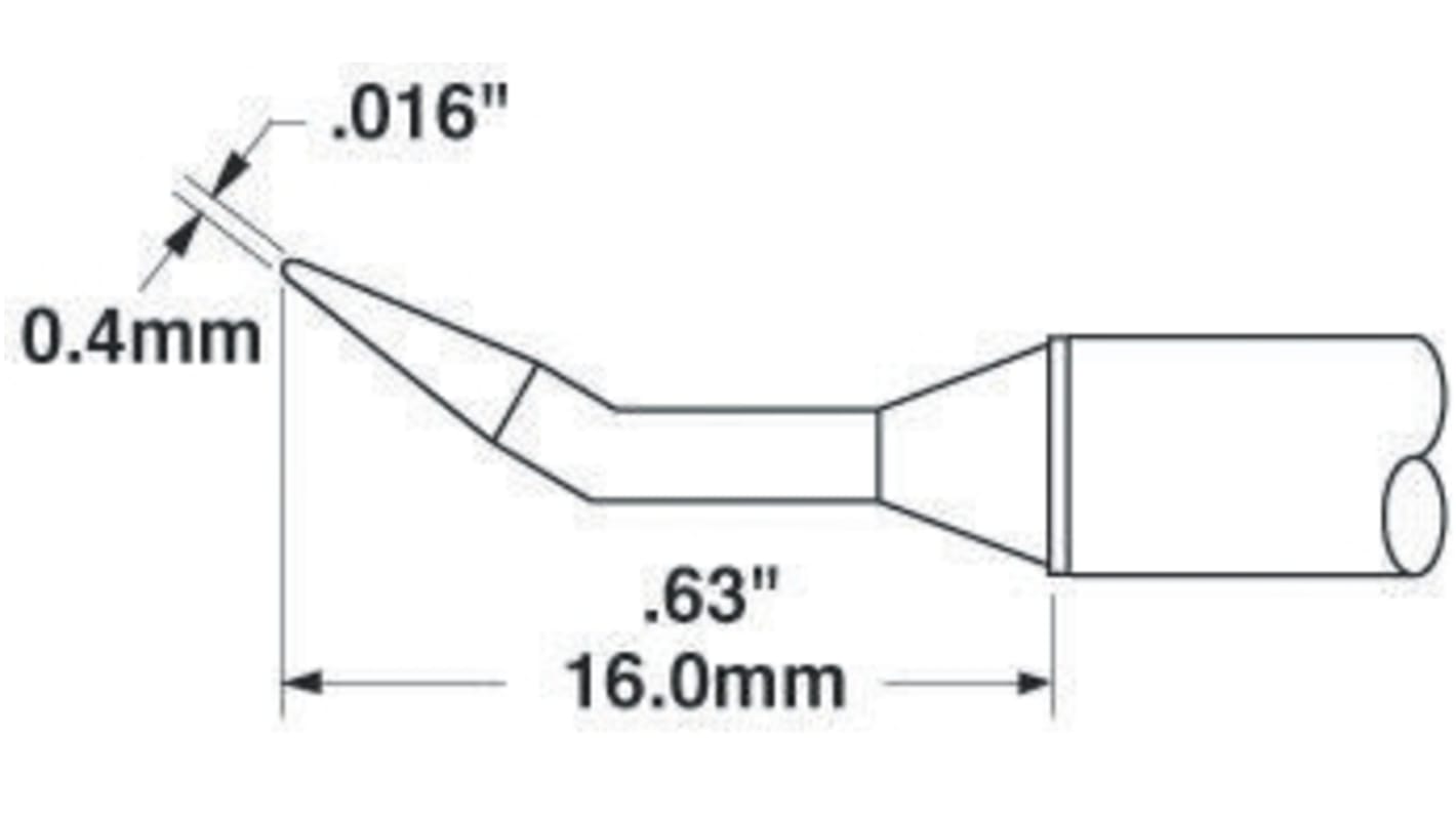 Panne de fer à souder STTC Metcal, Conique, série STTC-0, 0,4 mm, pour MX-H1-AV, MX-RM3E