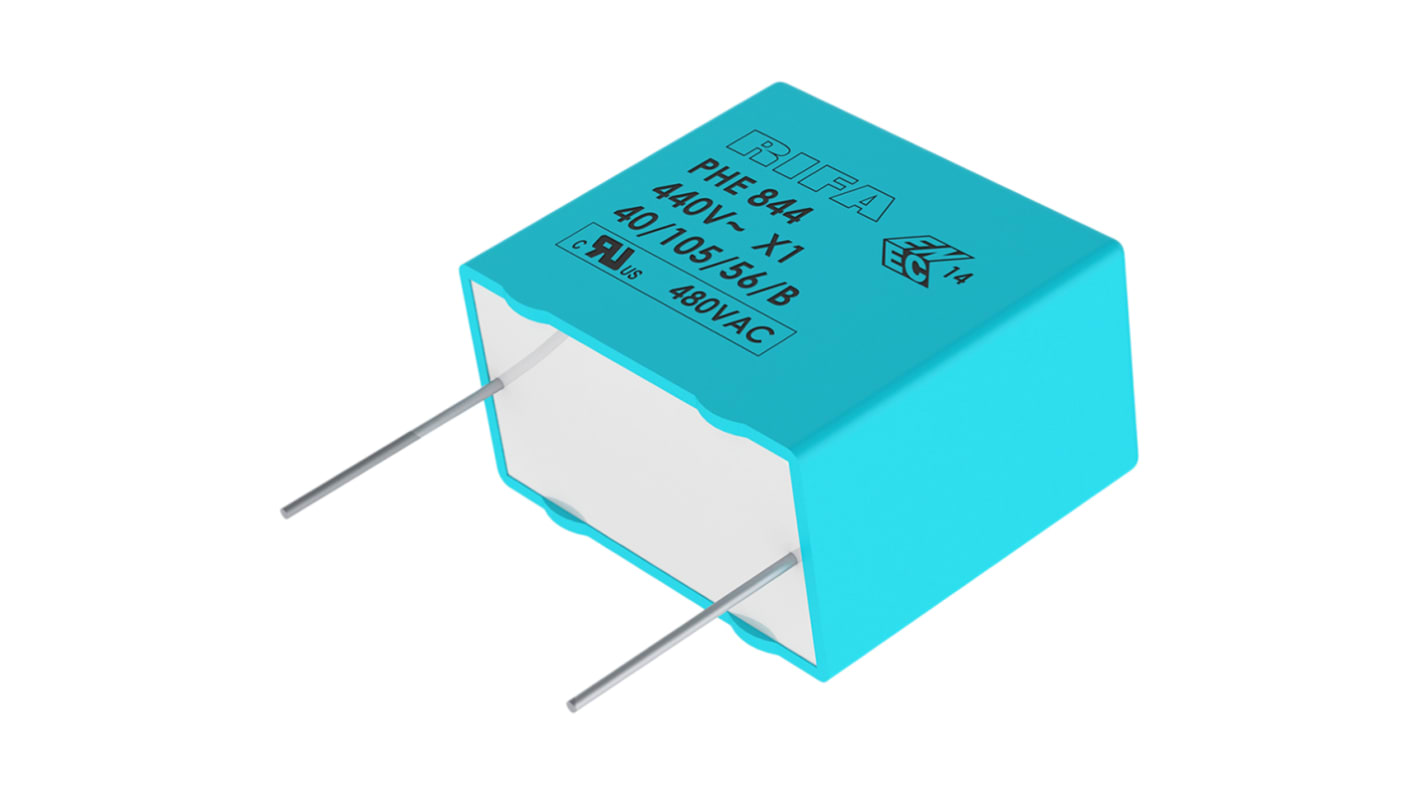 Condensador de película KEMET, 100nF, ±20%, 440 V ac, 480 V ac, Montaje en orificio pasante