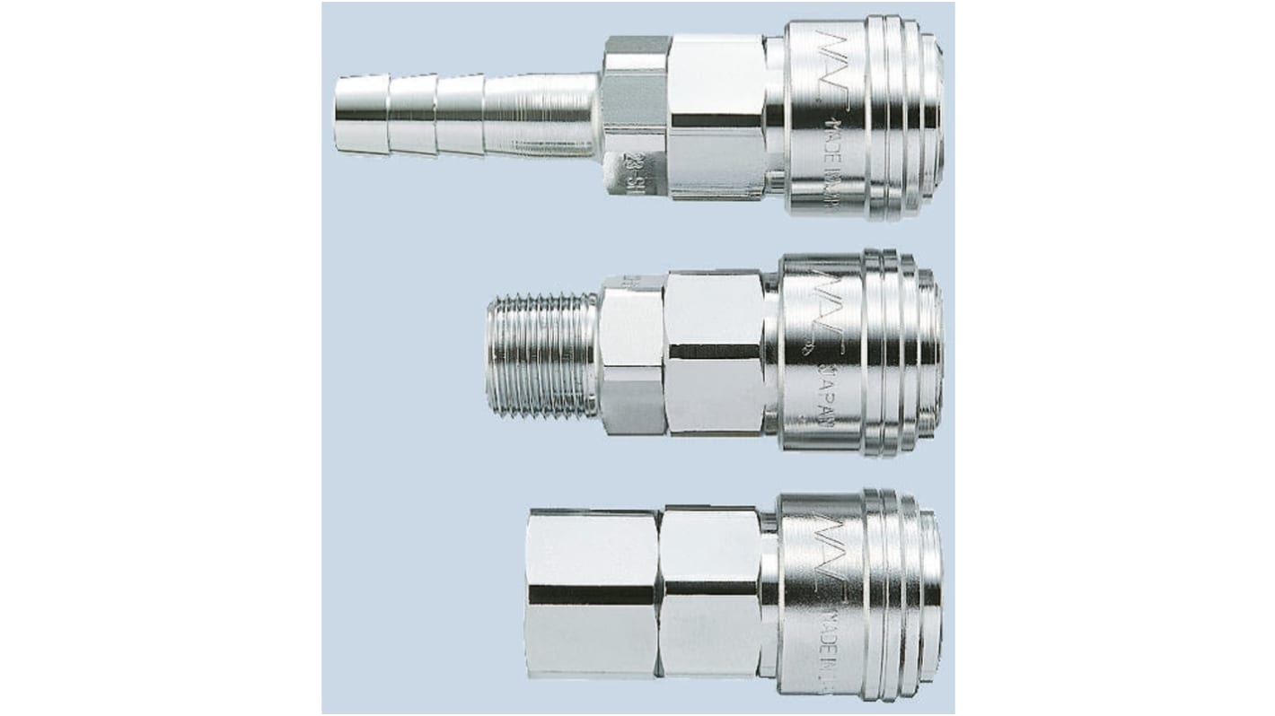 Nagahori Industry Steel Female Pneumatic Quick Connect Coupling, Rc 1/2 Female Threaded