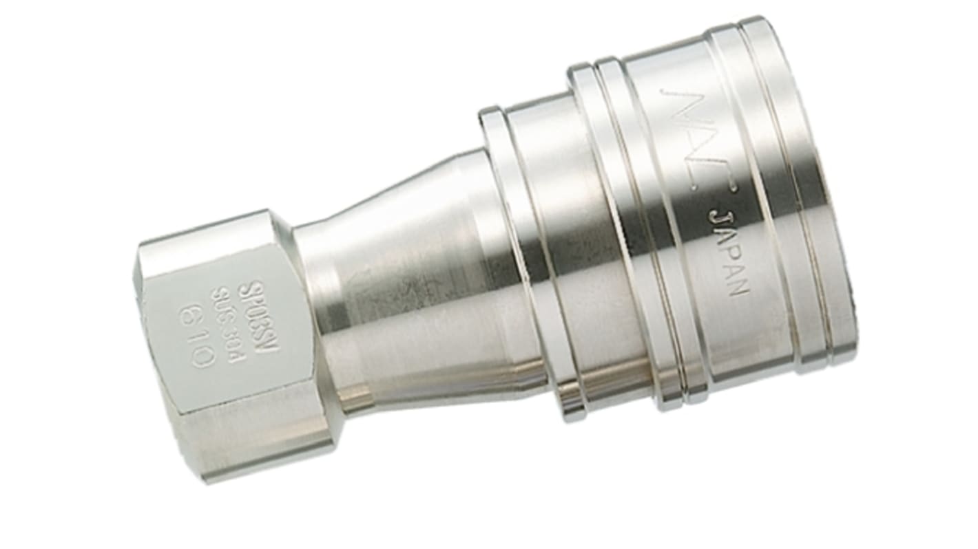 Nagahori Industry Stainless Steel Female Pneumatic Quick Connect Coupling, Rc 1/2 Female Threaded
