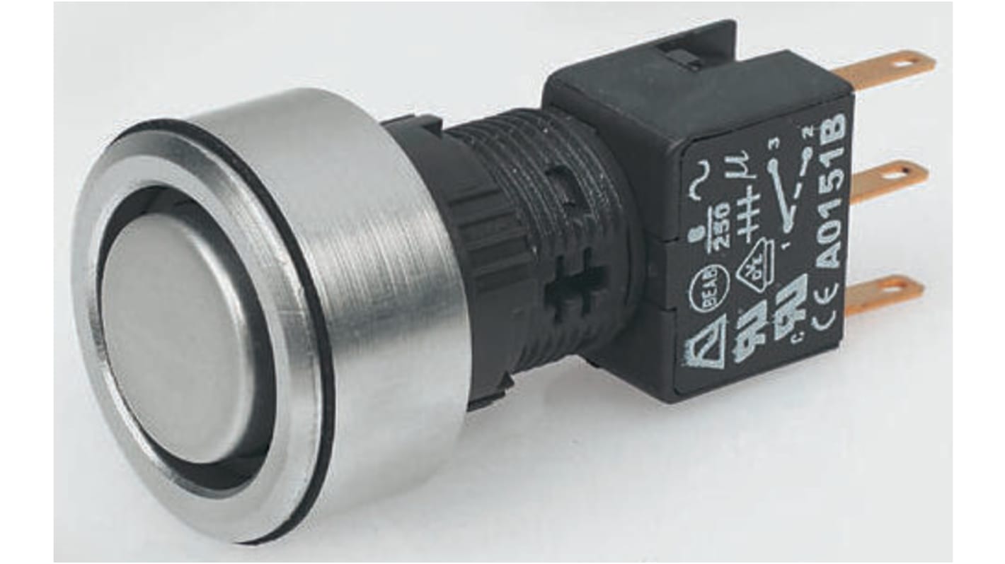 APEM Illuminated Push Button Switch, Momentary, Panel Mount, 30mm Cutout, DPDT, Red LED, IP65