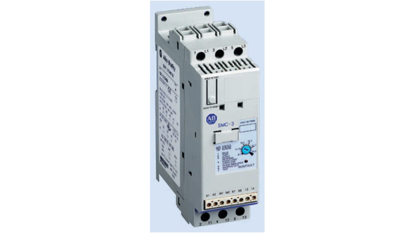 Arrancador suave Allen Bradley SMC-3, 3 A, 460 Vac, 1,1 kW, trifásico, IP2X