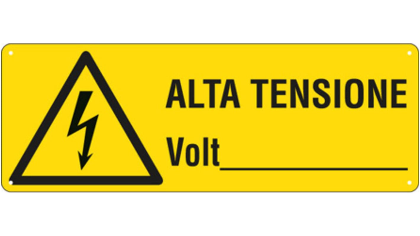 Cartello "Alta Tensione Volt", in Italiano