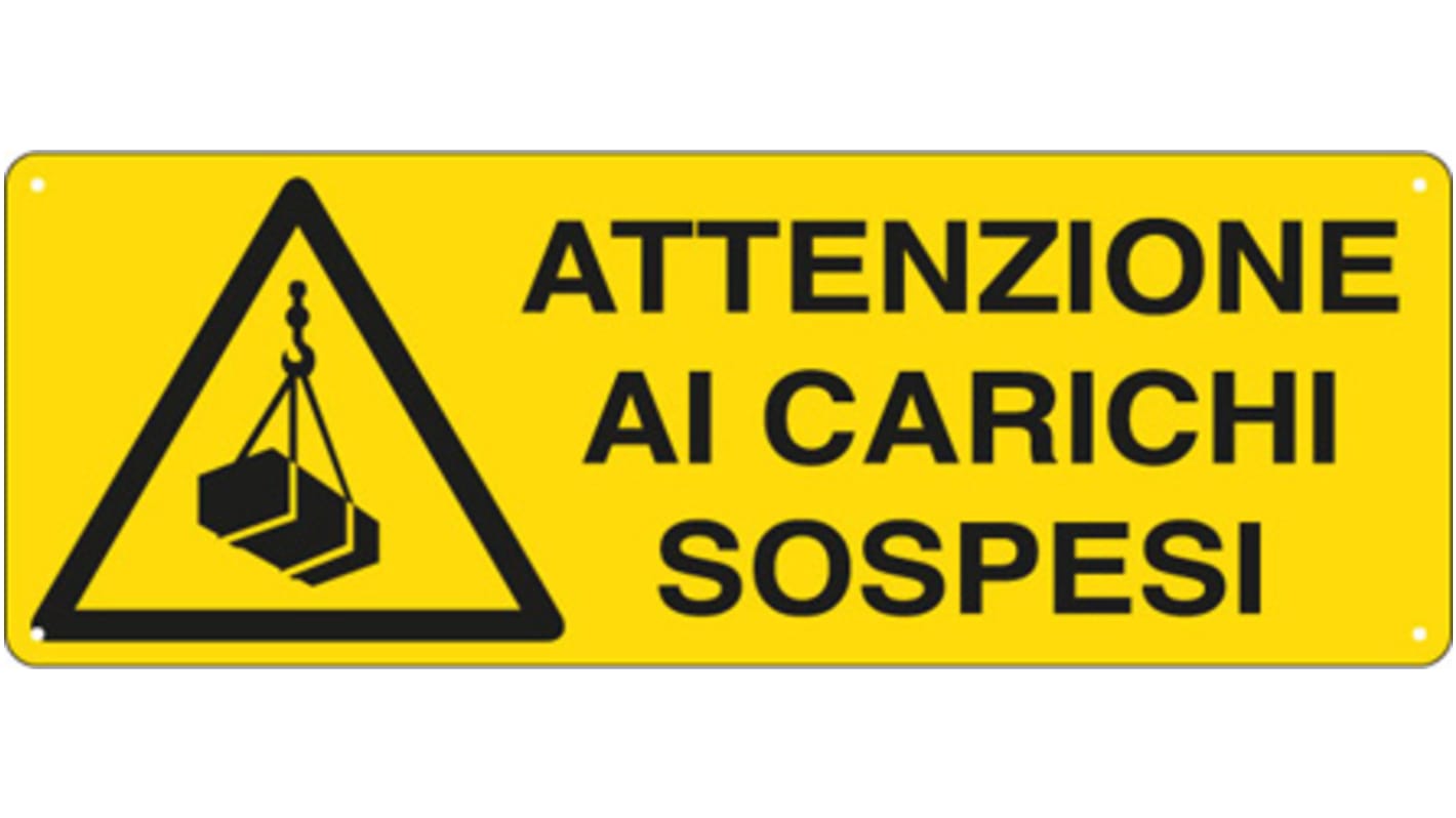 Cartello "Attenzione Al Carichi Sospesi", in Italiano