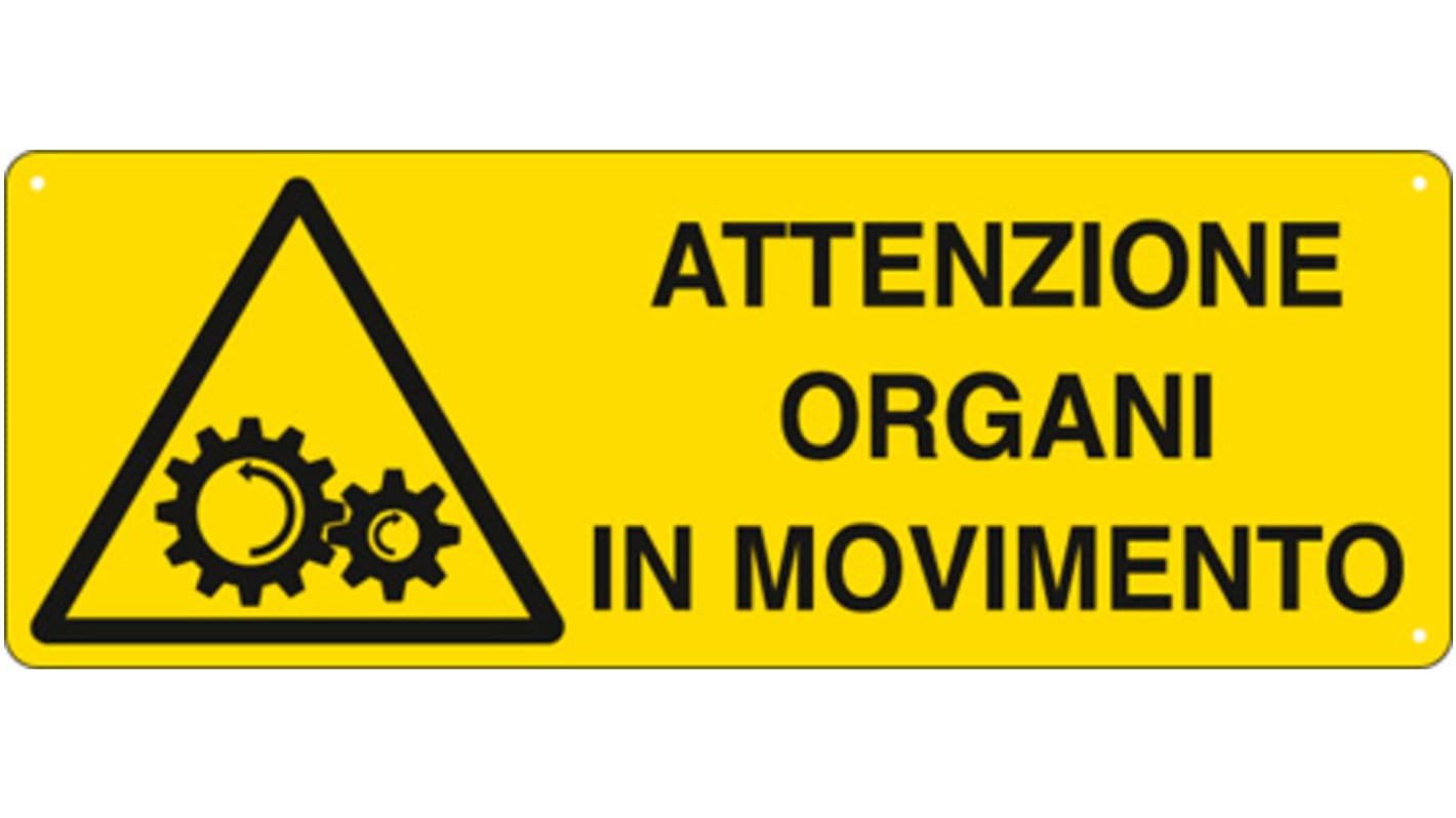 Cartello "Attenzione Organi In Movimento", in Italiano