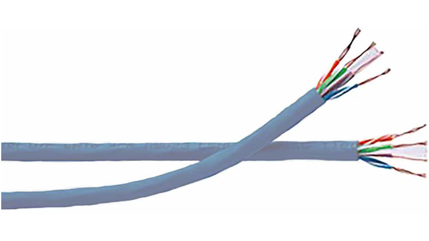 7812E.00B100 Belden Cat6 Cable, U/UTP, Grey PVC Sheath, 100m