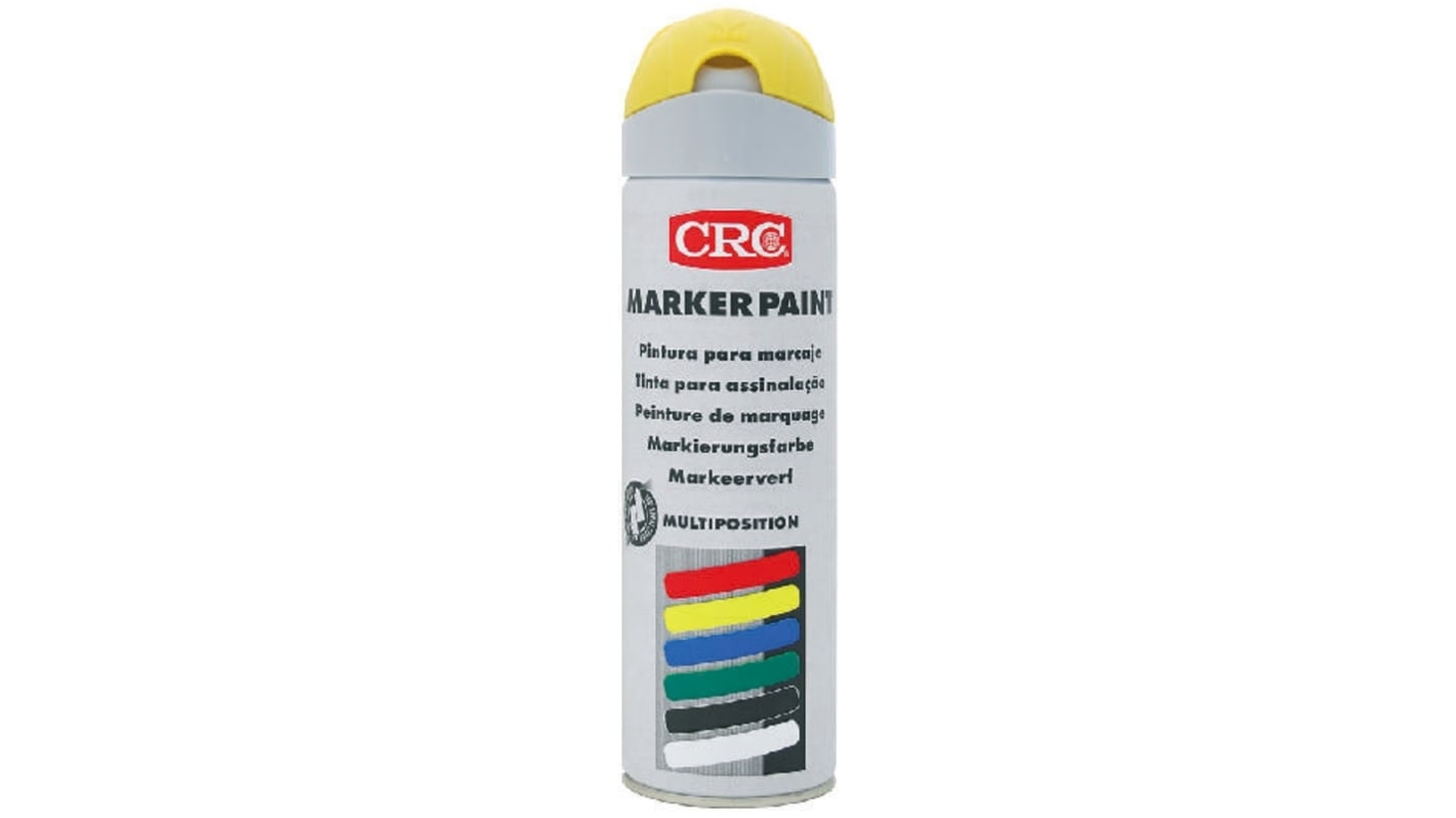 Pintura con aerosol CRC MARKER PAINT de color Amarillo Fluorescente, de 500ml