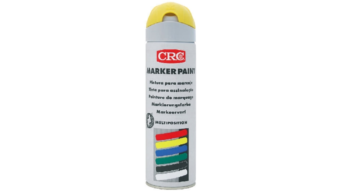 Peinture aérosol CRC MARKER PAINT, Jaune Mat, 500ml