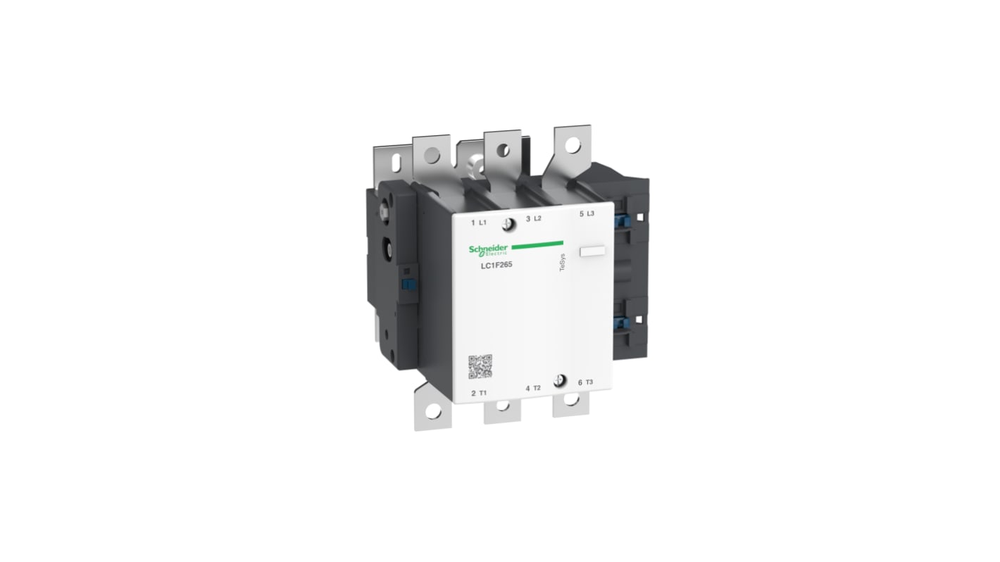 Contattore Schneider Electric, serie LC1F, 3 poli, 3 NA, 265 A, 140 kW