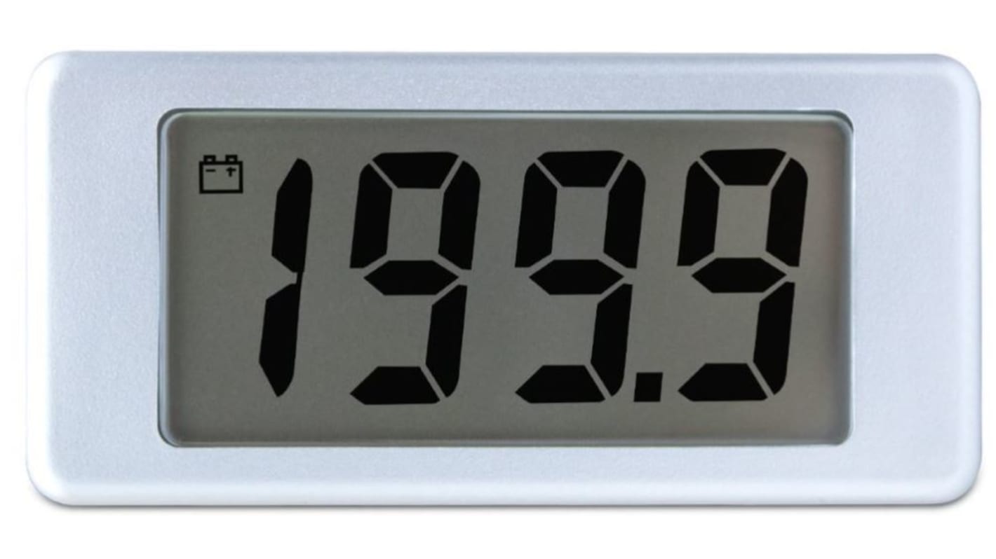 Lascar Akkumulátor feszültségmérő, LCD Csak számjegyek, 3.5-számjegyes, DC, 0°C → +50°C 3,5 → 7,0 V dc