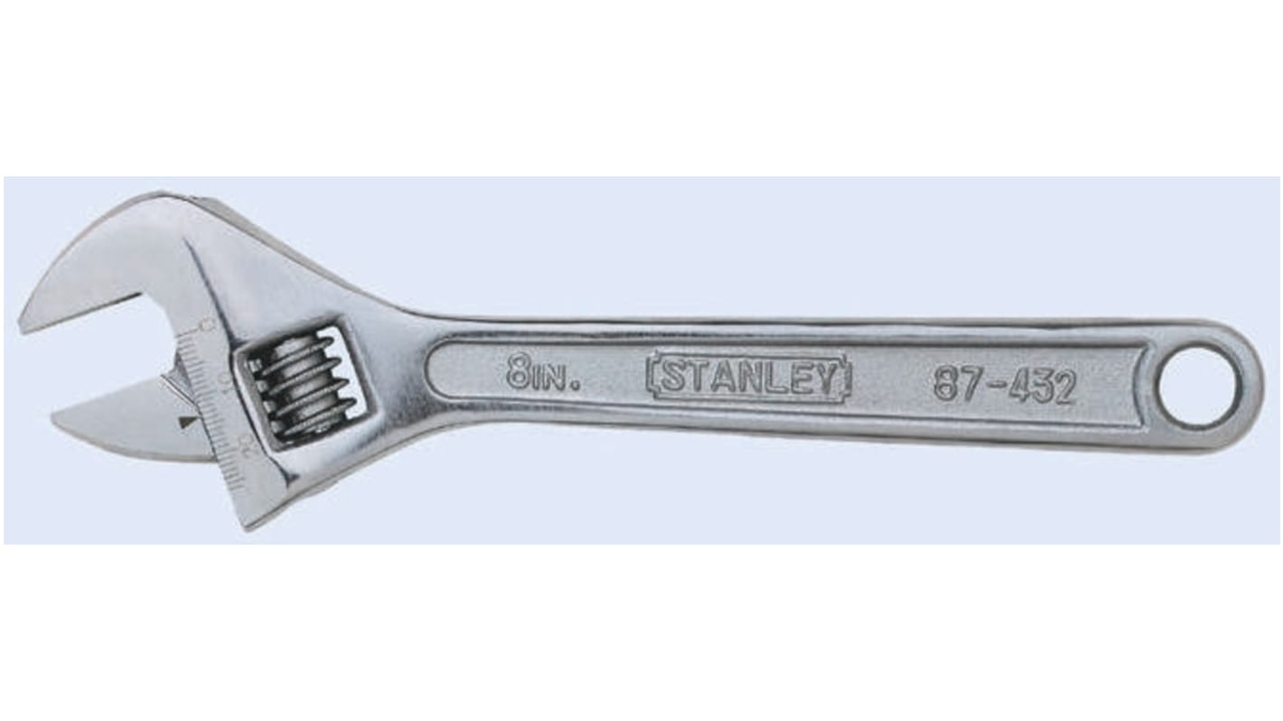 Stanley Works Adjustable Spanner, 8 in Overall, Contoured Handle
