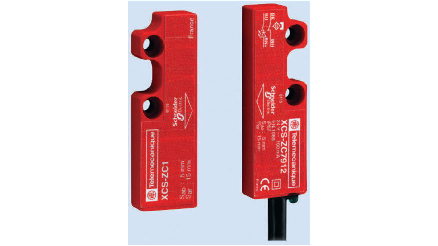 Telemecanique Sensors XCS-DMC Series Magnetic Non-Contact Safety Switch, 24V dc, Plastic Housing, 2NC