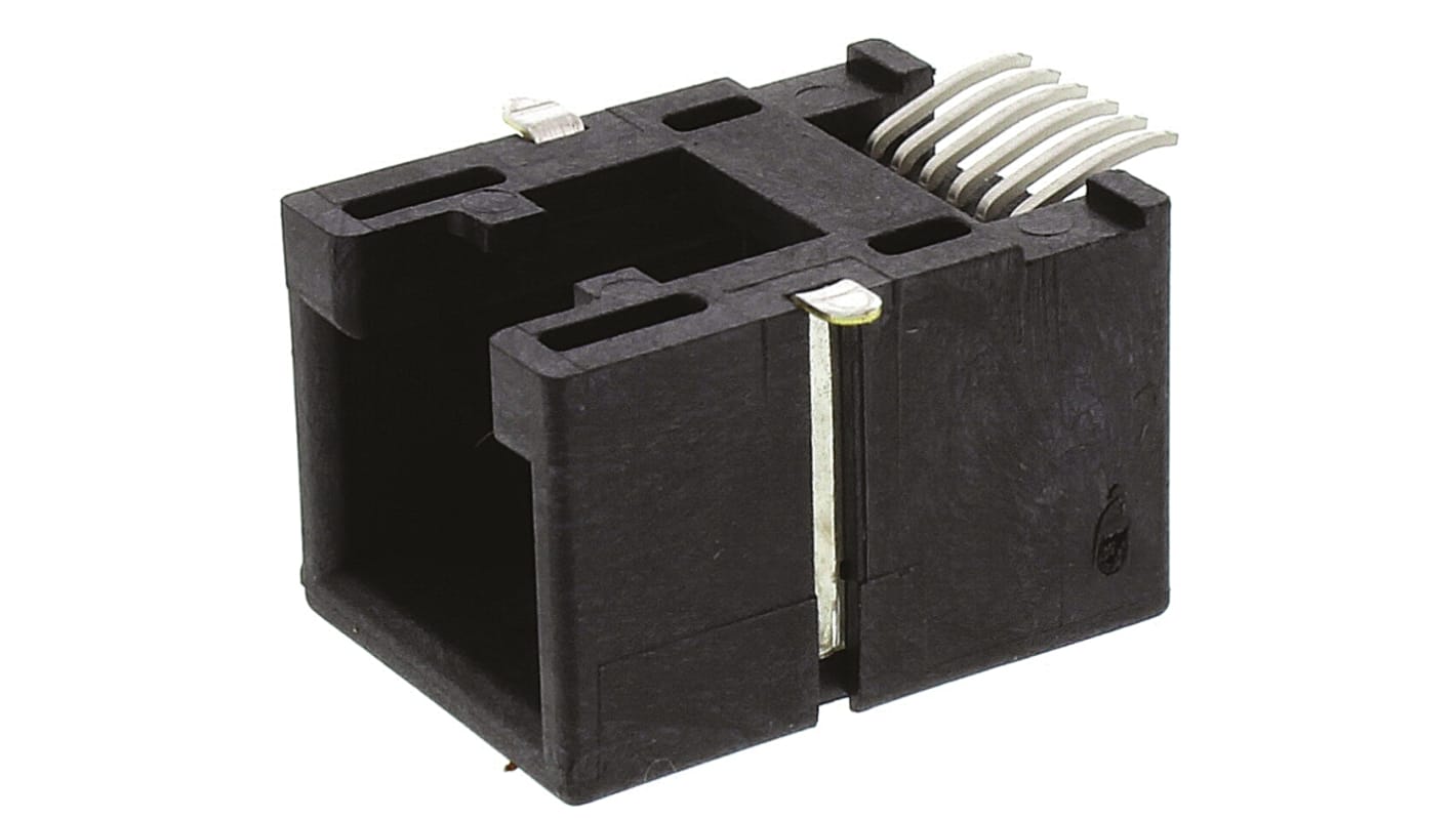 Conector RJ12 Cat3 Hembra Molex serie 85502, de 6P/6C vías, apantallamiento UTP