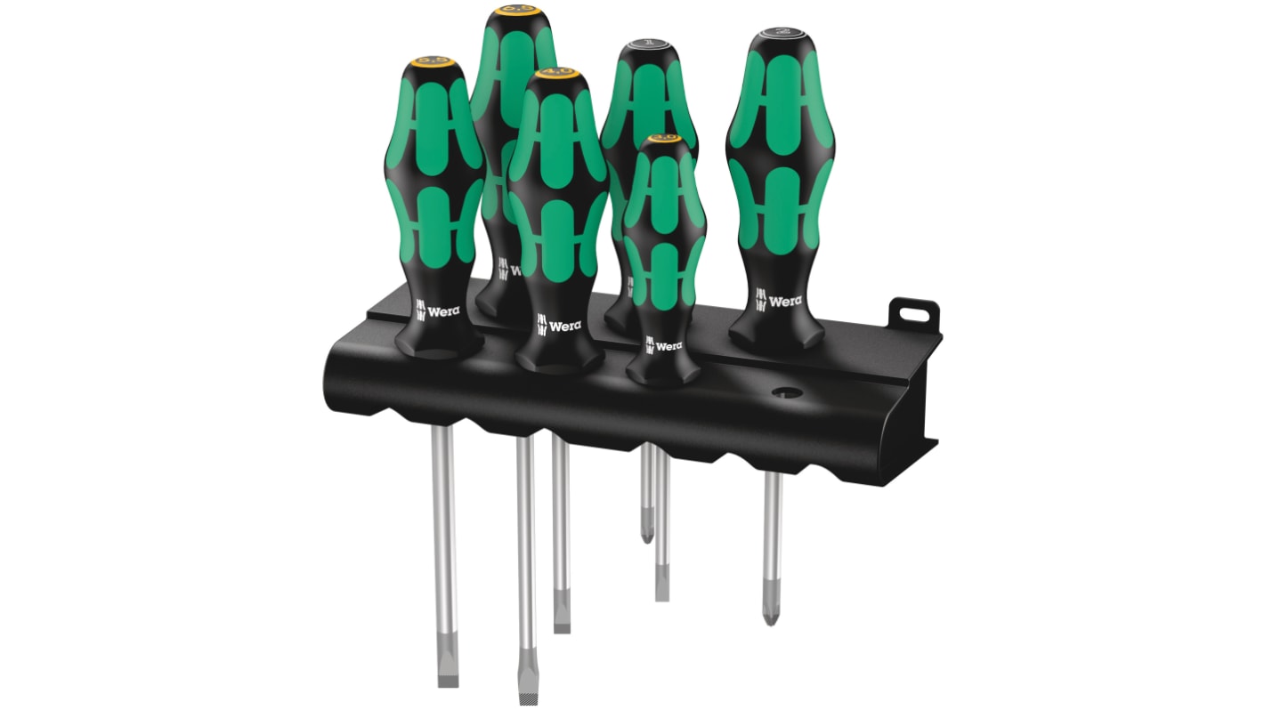 Wera ドライバーセット 標準ドライバセット 6個 05105656001 334/355/6 Rack